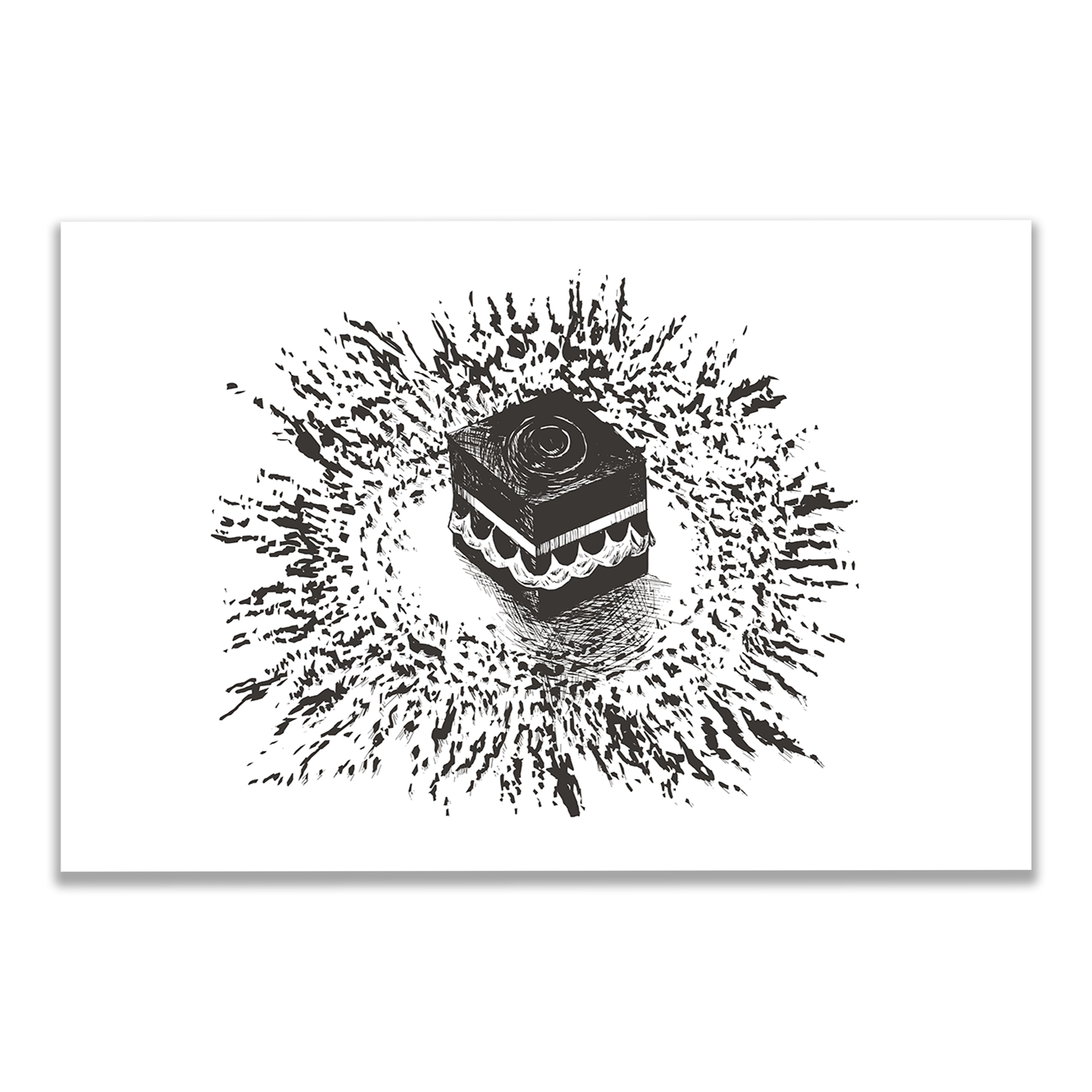 Kaaba Handzeichnug abstrakte Kunst 2er-Set